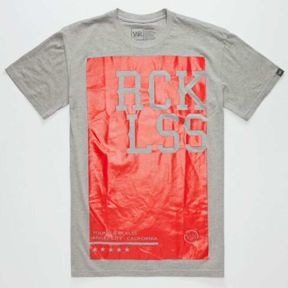 Young and Reckless Block Logic Gray T-Shirt